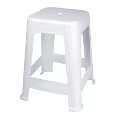 Banqueta de Plástico Branca Suporta até 120Kg - Mor