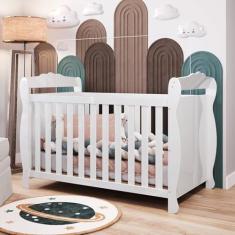 Berço Mini Cama 3 em 1 Americano 100% MDF Cocada Branco
