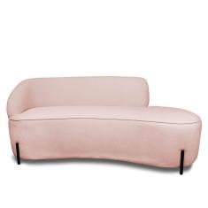 Sofá 2 Lugares Orgânico 140cm Pé Ferro Pto Morgan Bouclê Rosê L01 - D`Rossi