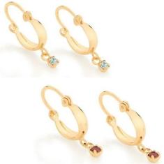 Brincos banhado ouro 3x 24k 18k e 22k femininos argola infantil romman