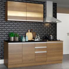 Armário de Cozinha Compacta 180cm Rustic Milão Madesa 02, Rustic