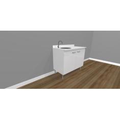 Balcão Para Clínicas e Consultórios Com Pia - Deki Light - Deki Móveis