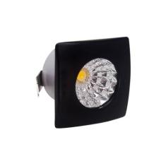 Spot de Embutir LED 1W Luz Amarela Bivolt Preto Quadrado LedArt, Preto