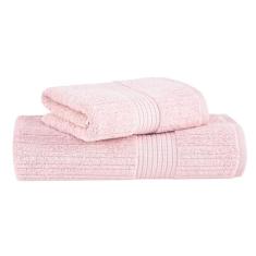 Jogo de Toalhas Buddemeyer Fio Penteado Canelado Gigante Rosa 2 Peças