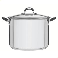 Caldeirão Tramontina Astro Silicone em Aço Inox Fundo Triplo com Tampa de Vidro 30CM 15,2 L 62125300