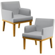 Kit 02 Poltronas Decorativas Para Sala de Estar e Recepção Beatriz W01