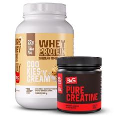 Combo 3VS Nutrition Creatina Pura 300g + Whey Protein 100% Concentrado 900g-Unissex