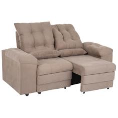Sofá 2 Lugares Retrátil Reclinável Suede Phormatta Colômbia SMP, Caram