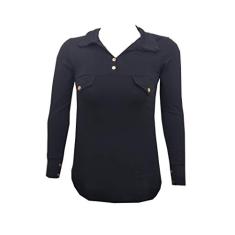 Camisa Fashion Feminina Manga Longa Viscolycra com Botões fake