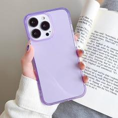 Capa de telefone transparente Candy Color para iPhone 14 13 12 11 Pro Max XR XS X 8 7 Plus SE 3 Mini capa traseira à prova de choque de silicone macio, roxo, para iPhone13 Mini