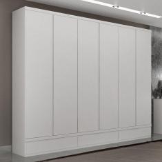 Guarda Roupa 100% MDF 6 Portas 9 Gavetas Urbano Branco