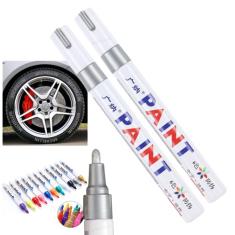 Kit 2 Canetas Reparadora Tira Risco Automóveis Carro Moto Caminhões Pintar e Retocar Pneu Azulejo e Tênis Uso Escolar Marca Texto