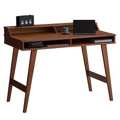 Mesa Escrivaninha Retro Madeira 4 Nichos 1 Prateleira Luna