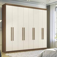 Guarda-roupa Casal 8 Portas 4 Gavetas Master New Jatobá/Areia