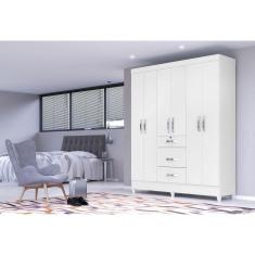 Guarda-Roupa Casal 6 Portas 3 Gavetas com Chave Itatiba Moval Branco