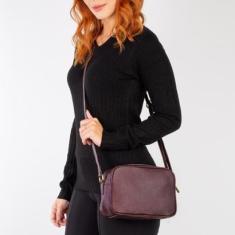 Bolsa quadrada pequena de couro liso Diana-Feminino