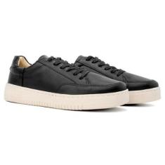 Tênis Masculino Casual Couro Cadarço Confortável-Masculino