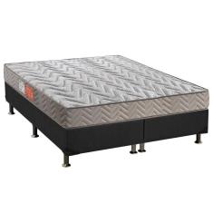 Cama Box Queen: Colchão Espuma Paropas D45 Pasquale + Base CRC Suede Gray(158x198)