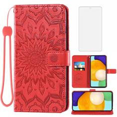 Capa de telefone para Samsung Galaxy A52 5G/4G Capa carteira com protetor de tela de vidro temperado e capa flip fina de couro com suporte para cartão acessórios para celular Glaxay A 52 G5 Gaxaly 52A