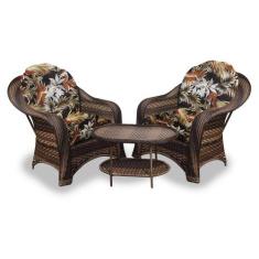 Conjunto de Poltronas Fibra Sintética Roma - 2 Poltronas + 1 Mesa Cent