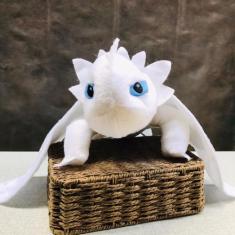 Boneco Dragão De Pelúcia Preto e Branco - R.B VARIEDADES, Branco