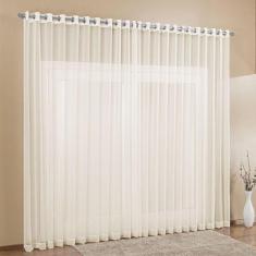 Cortina de Voil para Quarto ou Sala 4,00m x 2,80m Varão Simples com Il