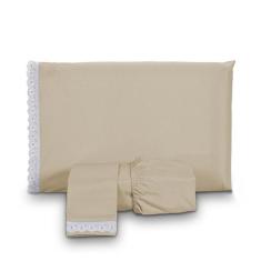 Jogo de Lençol Queen Microfibra Elegante 3 Peças com Elástico - Sonhos