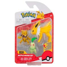 Bonecos - Pokemon Battle - Abra - Chikorita - Jolteon SUNNY BRINQUEDOS