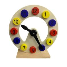 Brinquedo Educativo Relógio De Madeira Ecológico Bebê - CRB