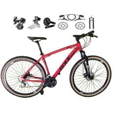 Bicicleta Aro 29 Gti Roma Shimano Altus 24v Freio Disco Hidráulico Garfo Trava - Vermelho Tam.21
