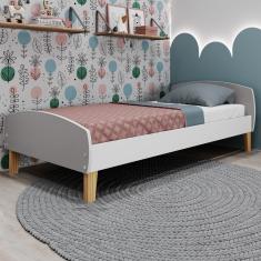 Cama Infantil Montessoriana Aurora Movelbras Branco/Fumê