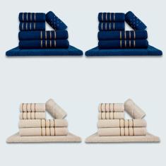 Jogo De Toalhas 24 Pçs Coleção Dubai 100% Algodão Az+bg