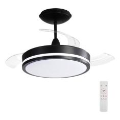 Ventilador Teto Retrátil C/ Controle 3 Pás 91cm Bivolt Black