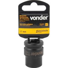 Soquete Sextavado de Impacto Encaixe 1/2" 17mm Aço Cromo - Vonder