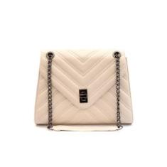 Bolsa Feminina Quadrada Matelassê Pequena Transversal Maria Milão Preta-Feminino