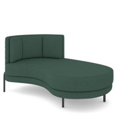 Sofá Chaise Longue Sala de Estar Living Lucca Direito D02 Linho Verde 