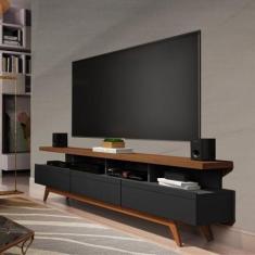 Rack para TV até 72 Polegadas MDF 180cm Pés em Madeira Maciça Vivare -