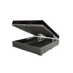 Cama Box Baú Queen Colchão Aylla Espuma D33 Acolchões + Box Sintético 67x158x198
