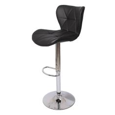 Banqueta Alta Estofada Com Encosto Alto Confortável Preta