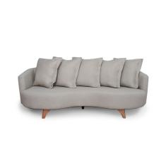 Sofá 3 Lugares Capri Veludo Bege 240 cm