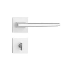 Fechadura Sara em Zamac Branco Texturizado para Banheiro