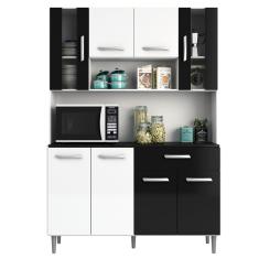 Cozinha Compacta Poliman Móveis Gabi com 8 Portas e 1 Gaveta - 120cm de largura