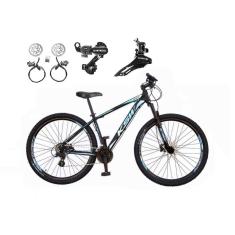  Bicicleta aro 29 Ksw Xlt 24v Câmbios Shimano Freios Hidráulicos Garfo com Suspensão - Preto\Azul