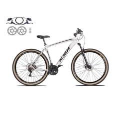  Bicicleta Aro 29 Ksw Xlt 24v Freios a Disco Hidráulicos Garfo Suspensão Pneu com Faixa Bege - Branco