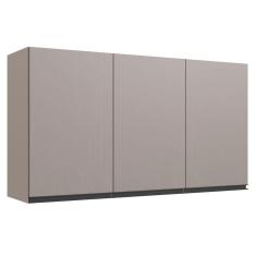 Armário Aéreo Cozinha 120 Cm 3 Portas 2 Prateleiras Fumê - Quiditá Móveis