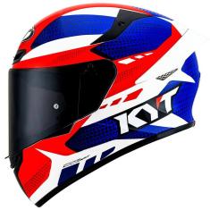 Capacete KYT TT Course Gear Azul e Vermelho