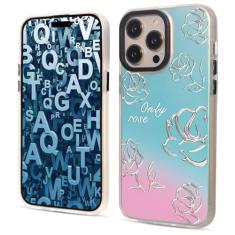 GANGANPRO Capa para iPhone 12 Pro Max 6,7 polegadas colorida a laser com padrão iridescente brilhante protetor de silicone macio antiarranhões PC capa traseira