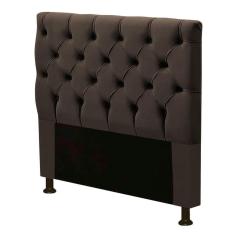Cabeceira Cama Box Solteiro Cristal 90cm Corino Marrom