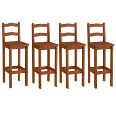 Kit 4 Banquetas para Bancada Madeira Maciça Imperial