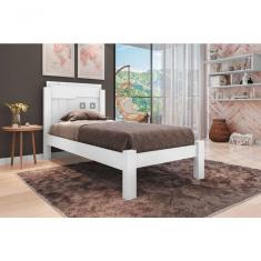 Cama Solteiro Letícia Branco Com Colchão